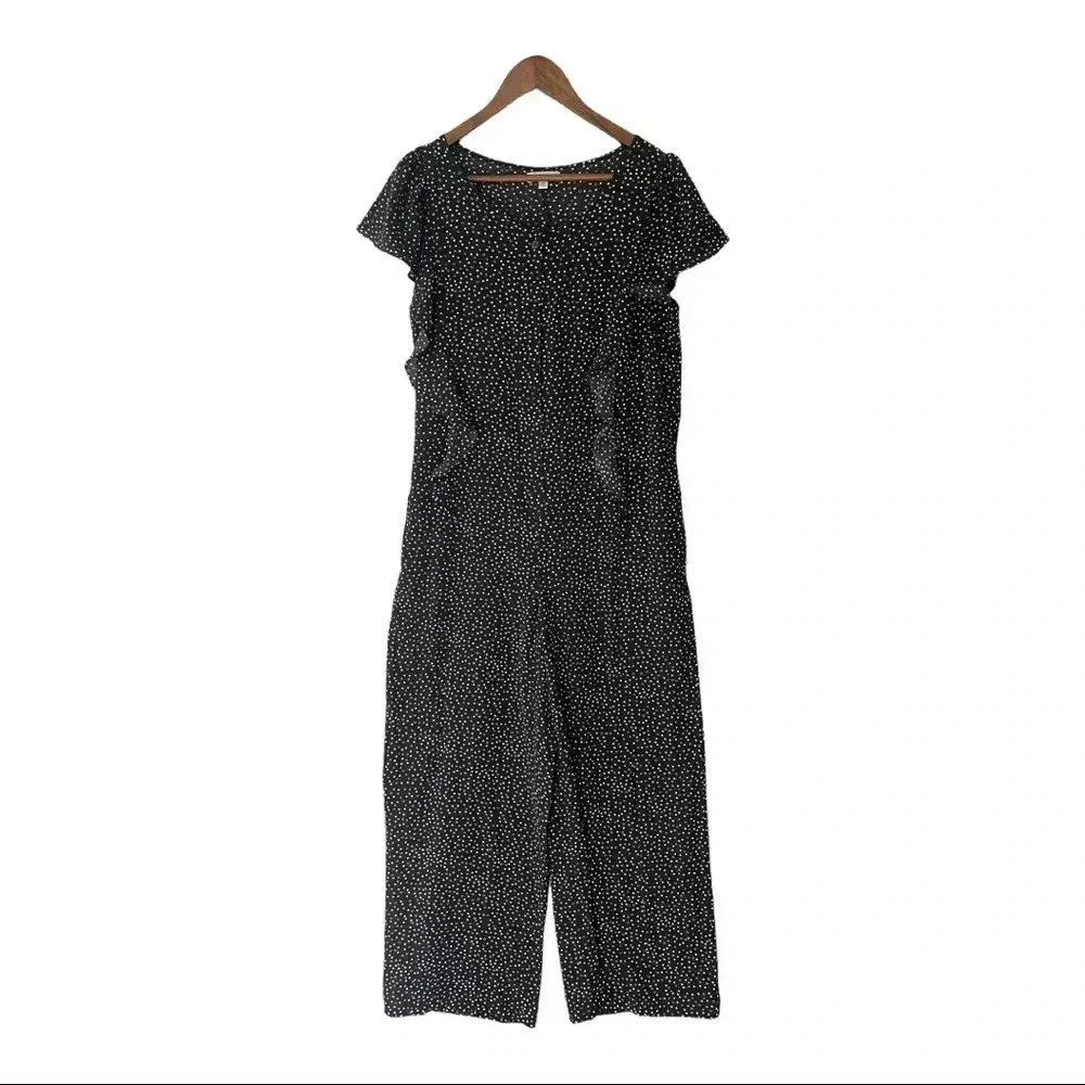 Max Studio Romper Large polka dots Whimsigoth‎ Resort Vacay Ruffle Romantic